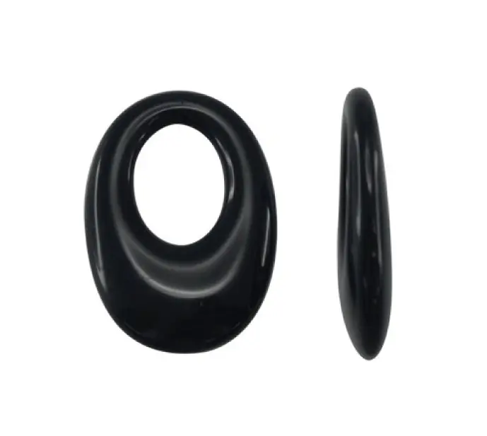 Acrilico S-1479 oval negro 8 33x22mm x und