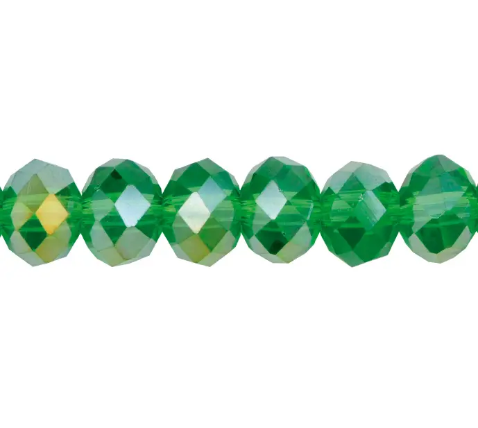 Murano rondela facetada 8mm peridot 6AB x 72unds