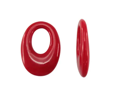 Acrilico S-1479 oval rojo 33x22mm x lb (224pcs)