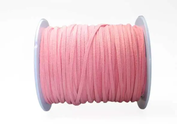 Cuero plano gamuzado 3mm 14146 Rosado Rollox100 Yarda