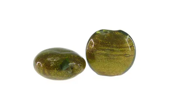 Vidrio hindu 926 redondo plano 17mm olivine 52 x und