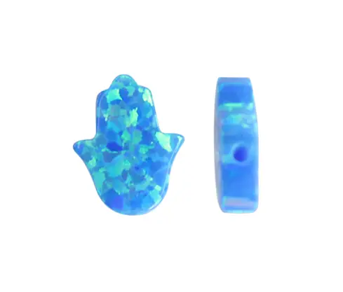 Mano hamsa opal 8x10mm azul 05 x und