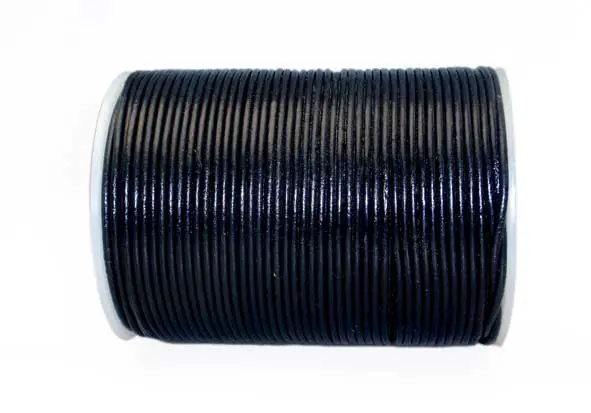 Cordon cuero 2mm Black Rollo x 100 mts