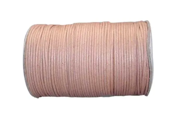 Cordon encerado 2mm natural rollo x 100m