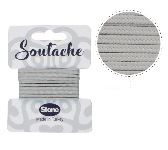 Cordon soutache 2.5mm 19 gris x 2.5m