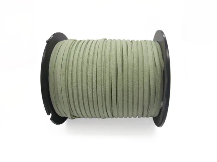 Cuero plano gamuzado 3mm 14161 Verde Rollox100 Yarda