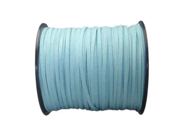 Cuero plano gamuzado 3mm 14184 Azul Rollox100 Yarda