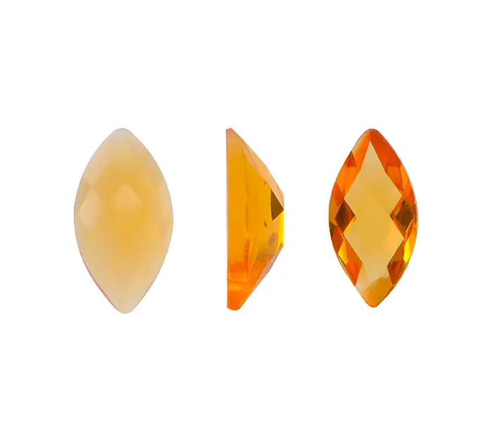 Acrilico oval plana sin foil 6x12mm topaz #6 x und