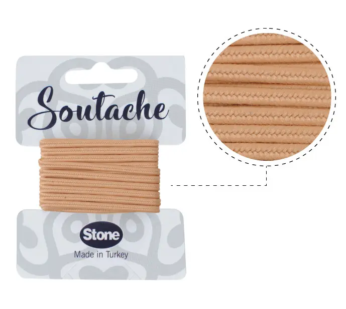 Cordon soutache 3mm deep beige ST1390 x 2.5m