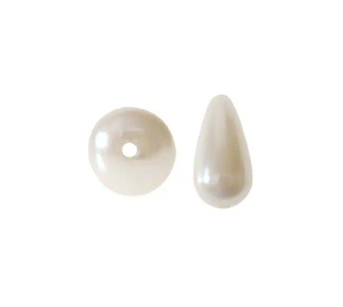 Perla sintetica gota 7x13mm milk white x und