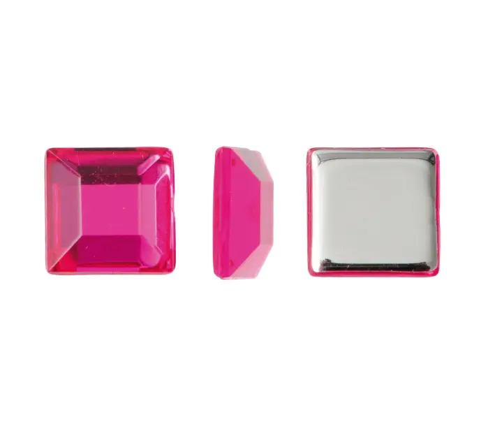 Acrilico K1014 cuadrado plano 7mm fucsia 31 x und