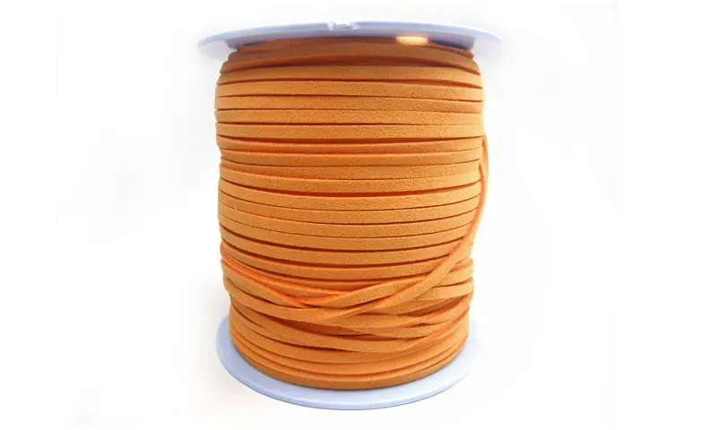 Cuero plano gamuzado 3mm 14131 Mandarina Rollo x 100Yd