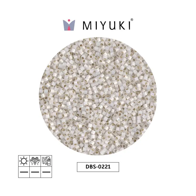 Miyuki delica 15/0 DBS0221 gilt lined white opal x 50g