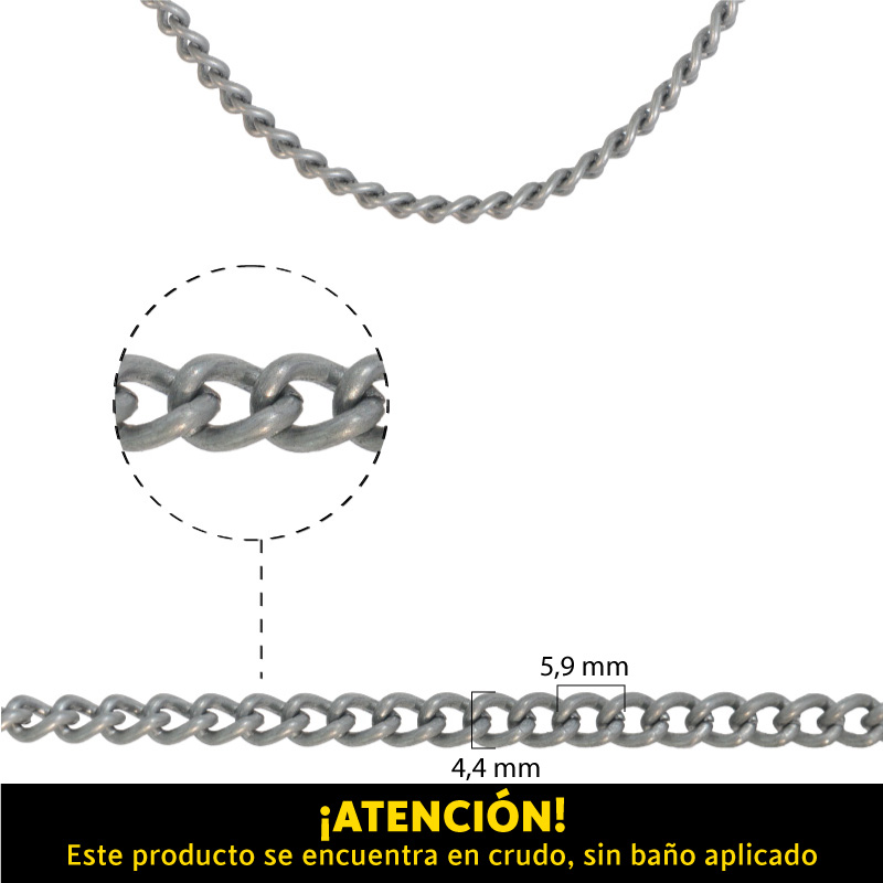 White iron chain 7400581/112SB/4.4x5.9mm/R x m