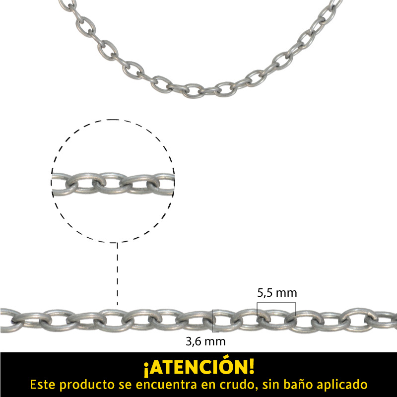 White iron chain 7400586/290BD/3.6x5.5mm/R x m