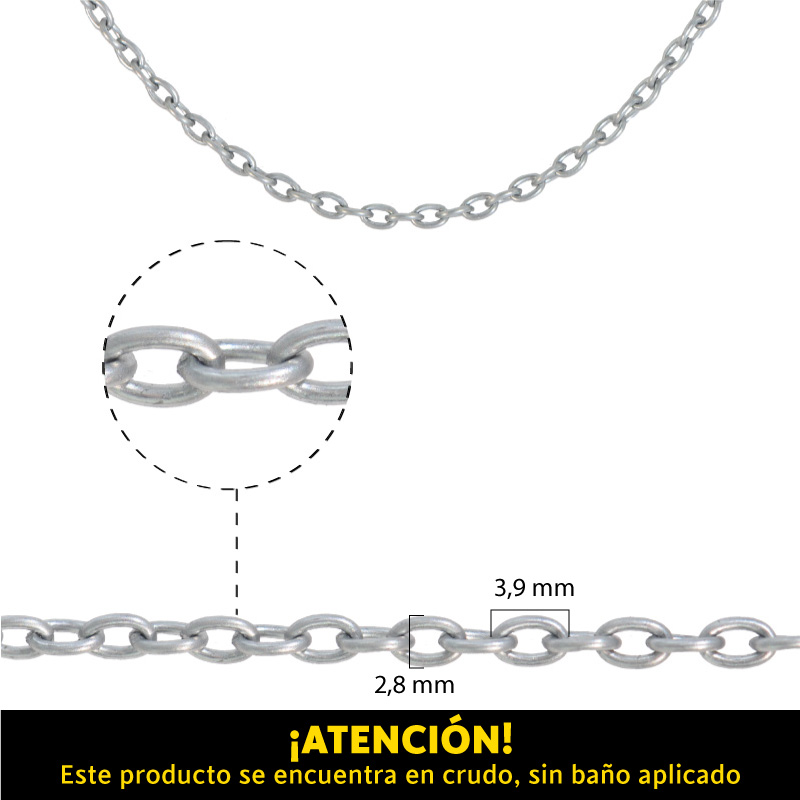 White iron chain 7400585/270BD/2.8x3.9mm/R x m