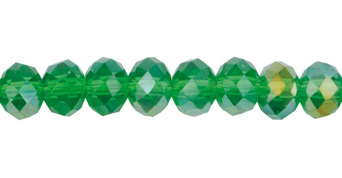 Murano rondela facetada 3mm peridot 6AB x aprox 125unds