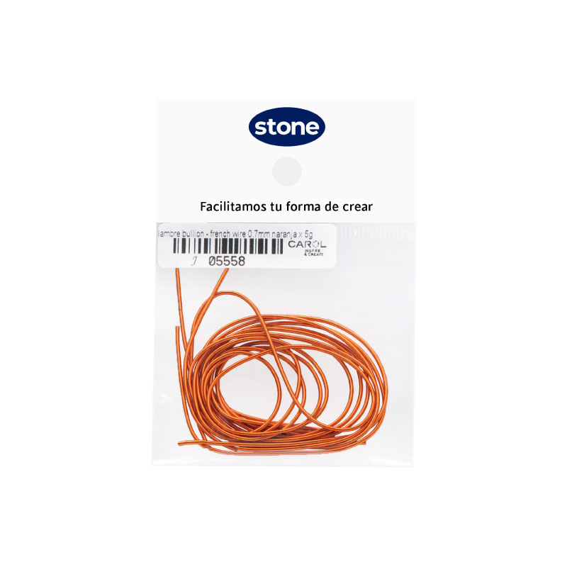 Alambre bullion - french wire 0.7mm naranja x 5g