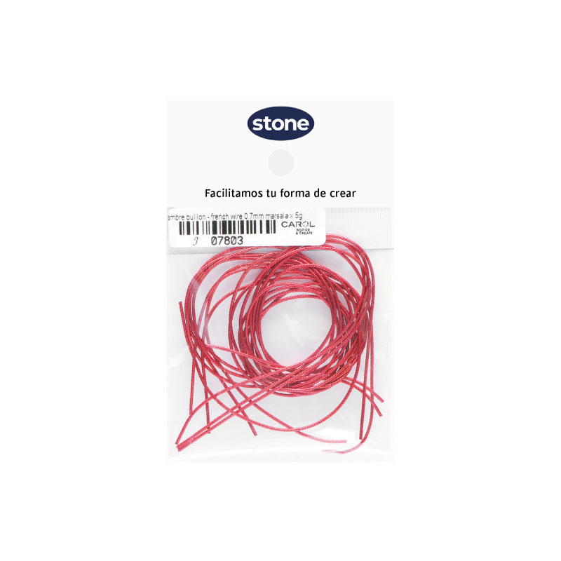 Alambre bullion - french wire 0.7mm marsala x 5g