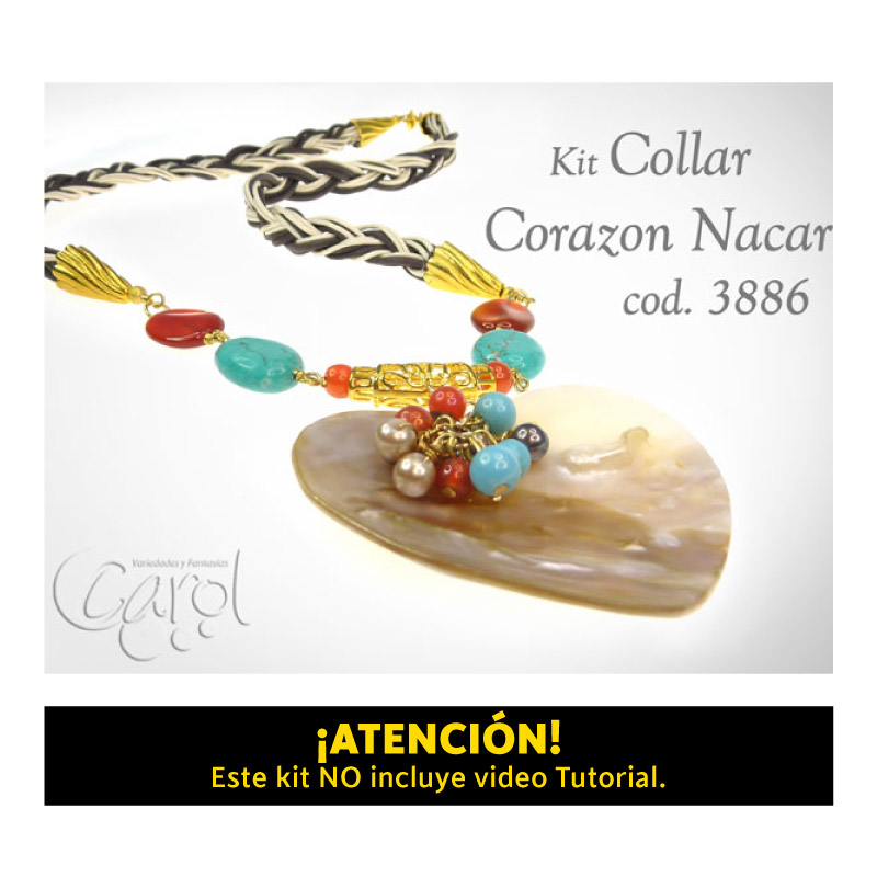 Kit collar corazon nacar x und