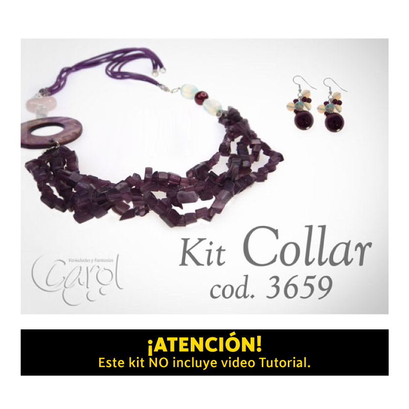 Kit collar Madre perla morado x und