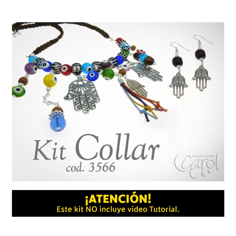 Kit collar ojitos y mano hamsa x und