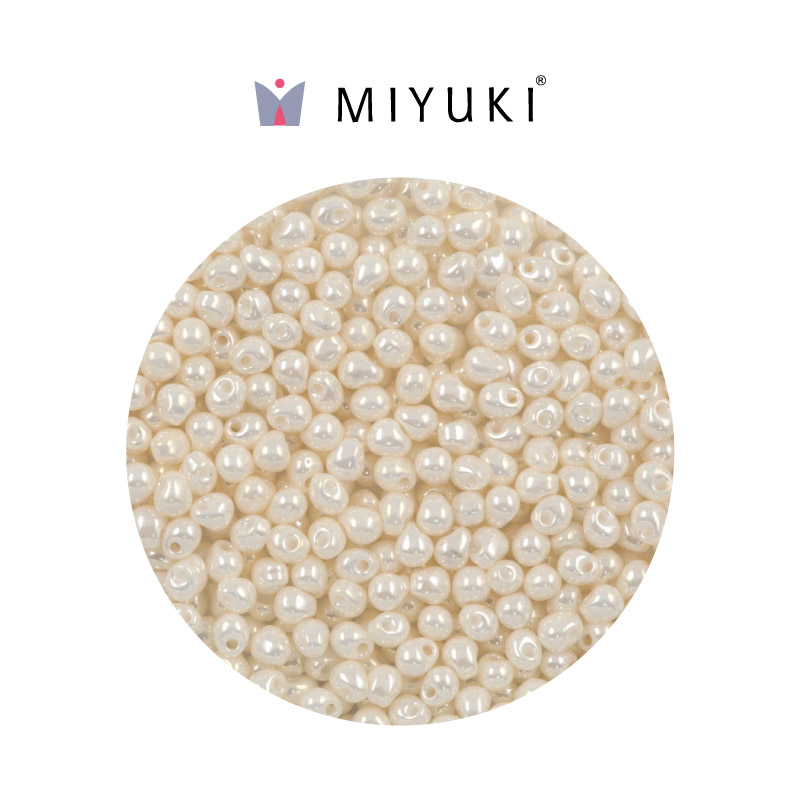 Miyuki drop beads 3.4mm DP0421D opaque cream luster x 250g