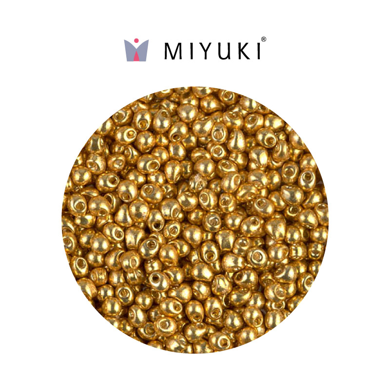 Miyuki drop beads 3.4mm DP4202 galvanized gold duracoat x 500g