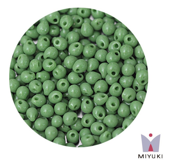 Miyuki drop beads 3.4mm DP0411 opaque green x 500g