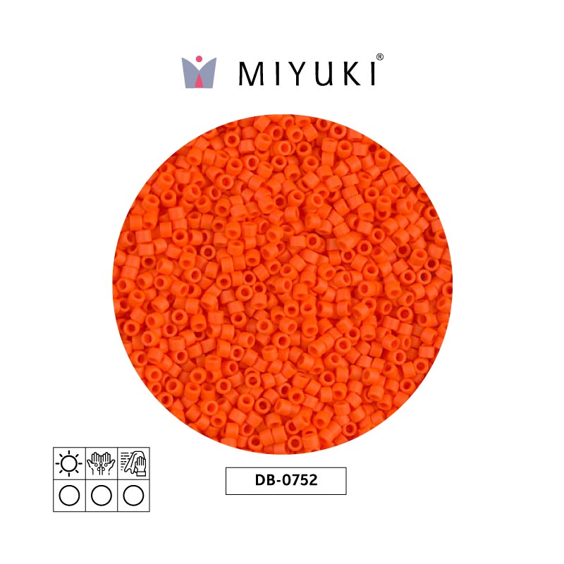 Miyuki delica 11/0 DB0752 matte opaque orange x 50g