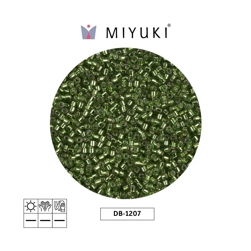 Miyuki delica 11/0 DB1207 silver lined olive x 50g