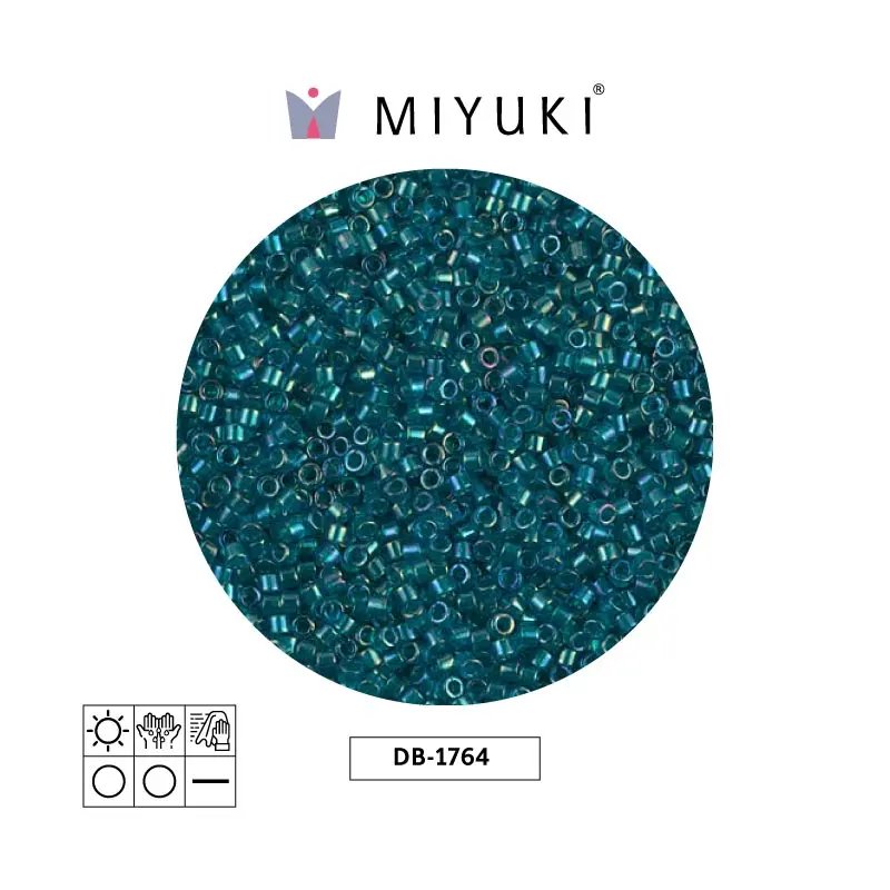 Miyuki delica 11/0 DB1764 emerald lined aqua AB x 50g