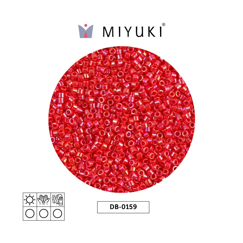 Miyuki delica 11/0 DB0159 opaque vermillion red AB x 50g