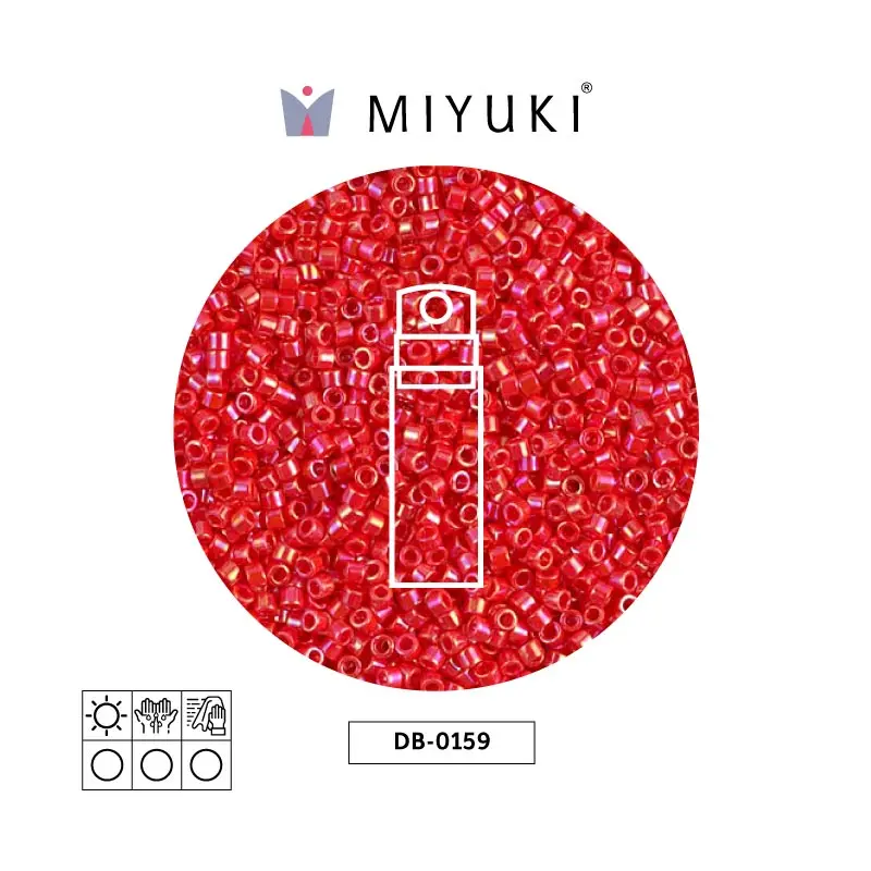 Miyuki delica 11/0 DB0159 opaque vermillion red AB x 10g