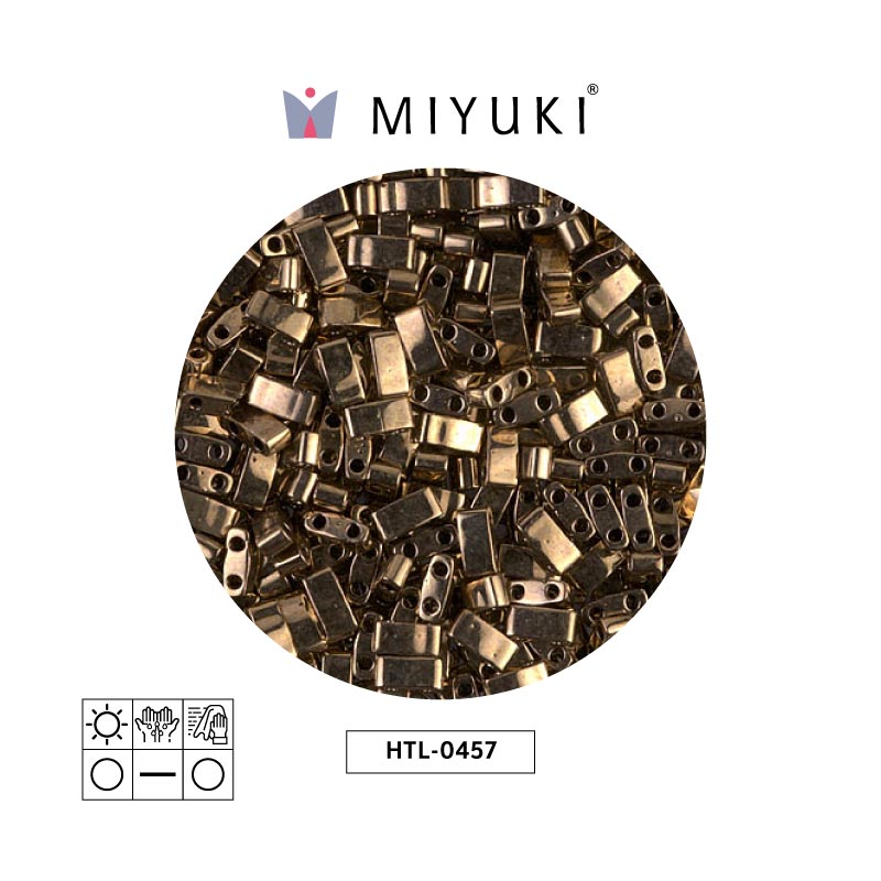 Miyuki half tila 5x2.3x1.9mm HTL0457 metallic dark bronce x 250G