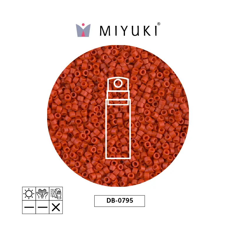 Miyuki delica 11/0 DB0795 matt op vermillion x 10g