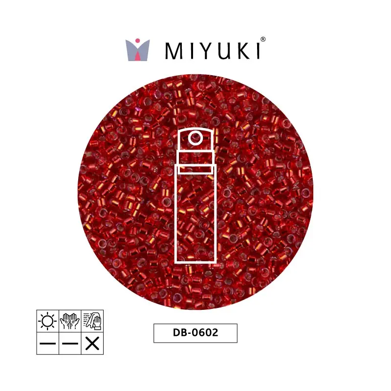 Miyuki delica 11/0 DB0602 red silver lined x 10g