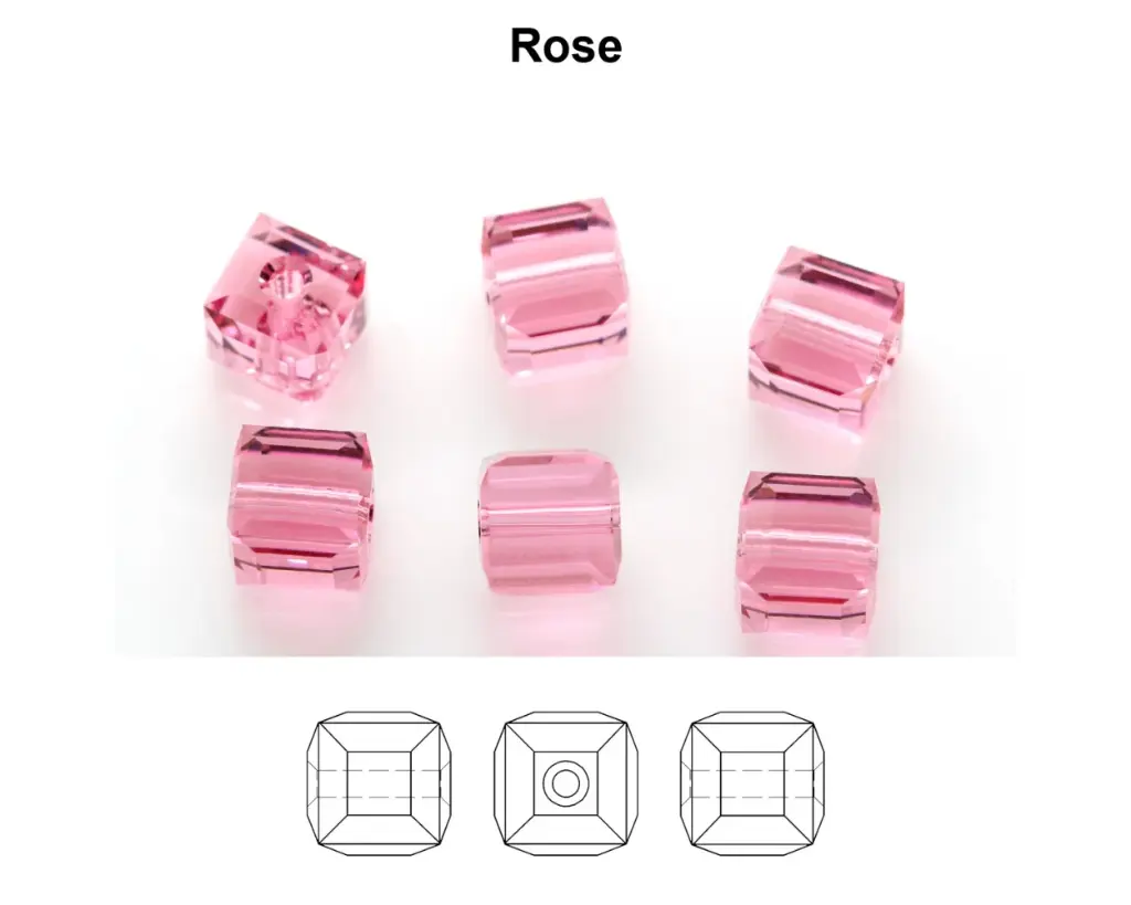 5601 swarovski cubo light rose 4mm x und