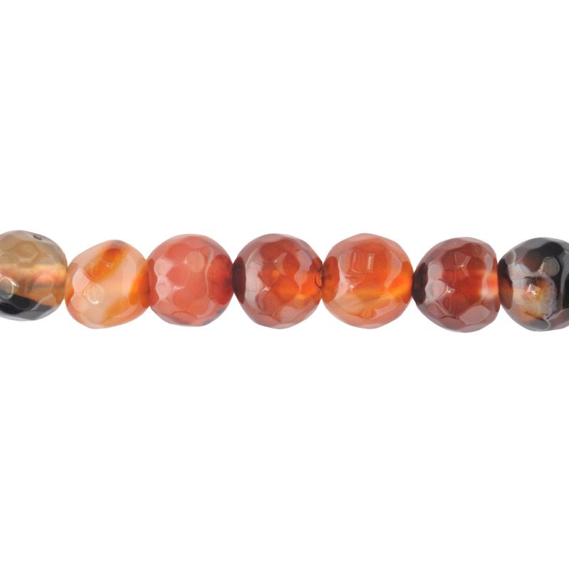 Sarta redonda facetada 8mm fire agate bull x 47unds