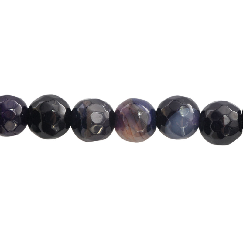 Sarta redonda facetada 6mm fire agate morada x 62unds