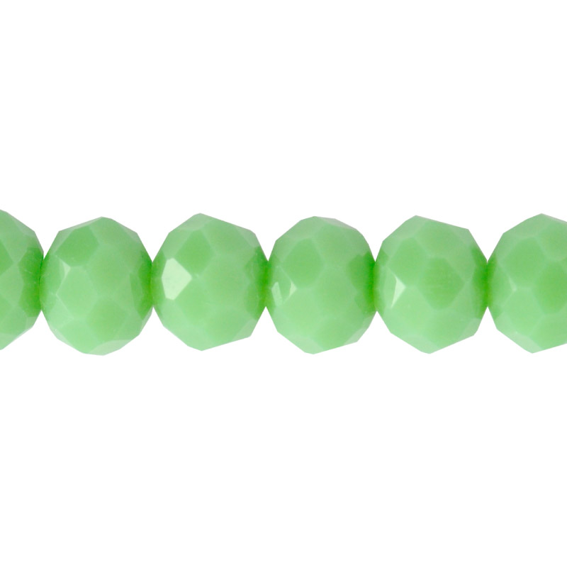 Murano rondela facetada 6mm verde pino 102 x 85 unds