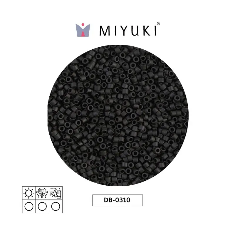 Miyuki delica 11/0 DB0310 jet black mate x 50g