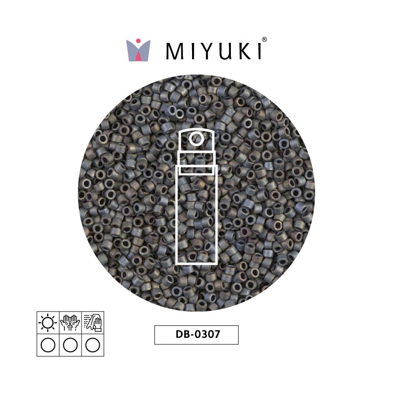 Miyuki delica 11/0 DB0307 silver-grey matte x 10g