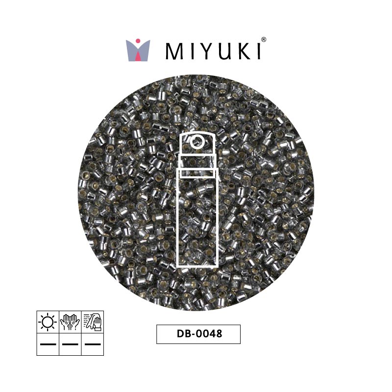 Miyuki delica 11/0 DB0048 silver lined grey x 10g