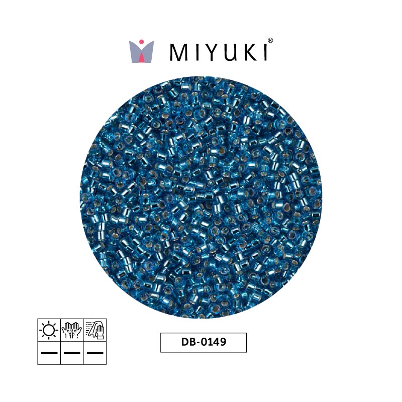 Miyuki delica 11/0 DB0149 silver aquamarine x 50g