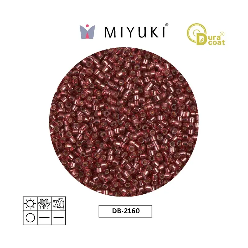 Miyuki delica 11/0 DB2160 silver lined magenta duracoat x 50g