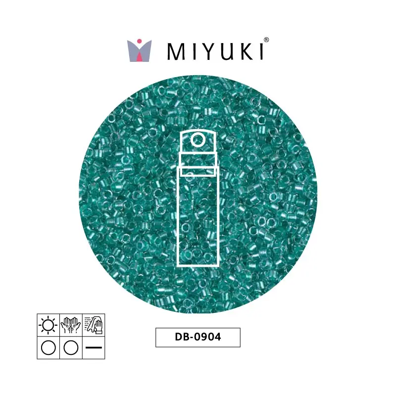 Miyuki delica 11/0 DB0904 sparkling aqua green lined x 10g