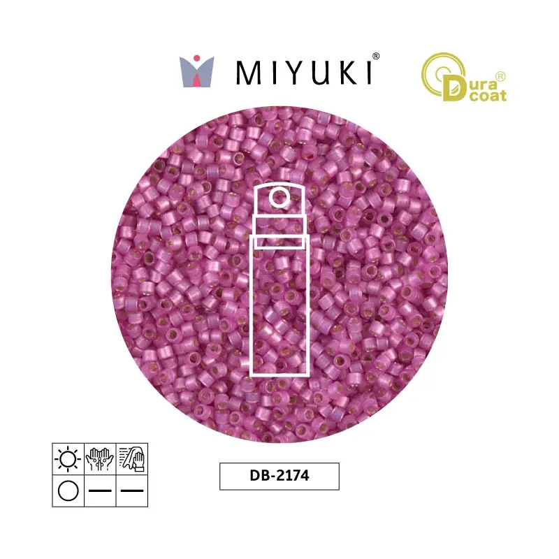 Miyuki delica 11/0 DB2174 duraco silver pink x 10g