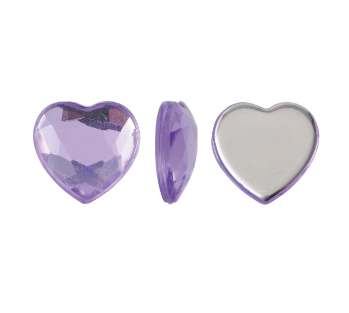 Acrilico K1020 corazon plano 10mm tanzanite 29 x und