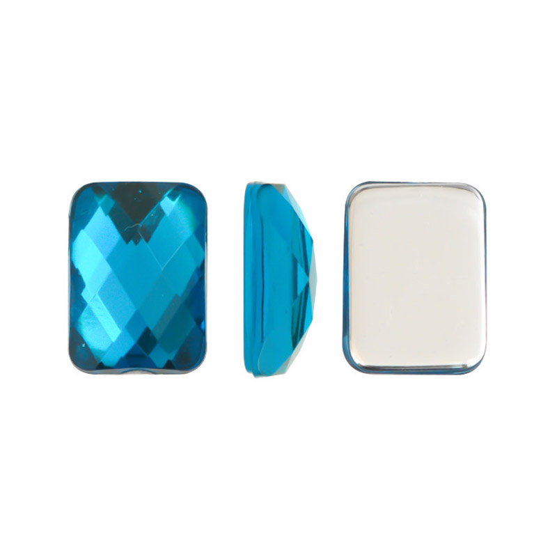 Acrilico K1031 rectangular plano 10x14mm blue zircon 39 x und